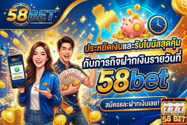 ประหยัดเงินและรับโบนัสสุดคุ้มกับภารกิจฝากเงินรายวันที่ 58bet